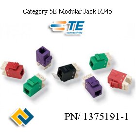 AMP Category 5E Modular Jack RJ45, SL, T568A/B, Almond